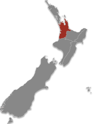 Waikato - Maniapoto highlighted on a map of Aotearoa